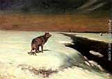 Alfred Von Kowalski Wierusz Canvas Paintings - The Wolf